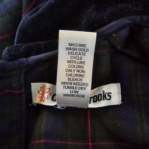 Vintage Christie Brooks Plaid Smocked Dress with Velvet Collar, Size L 6X - Picture 9 of 11